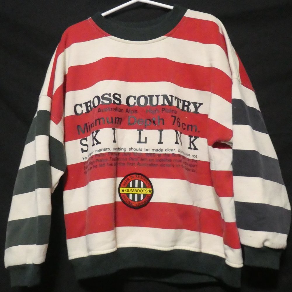 ORIGINAL GUMBOOTS TRADEMARK | size 8 | Graphic Striped Sweatshirt | NWOT